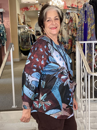 3/4 ROUND HEM TOP - AUBURN