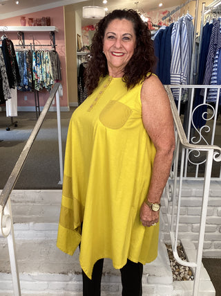 COTTON TANK DRESS - SULPHER