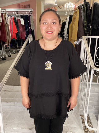 TRUFFLE TIER TOP - BLACK
