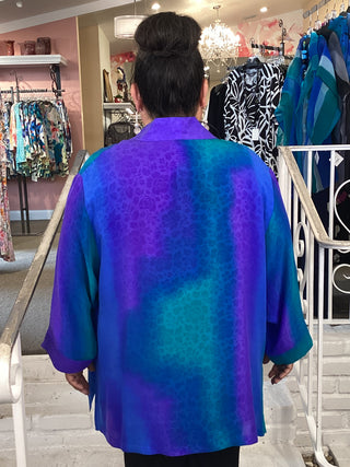 KIMONO - GEORGETTE - PURP/BLUE