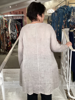 BUTTON DOWN -BEIGE CRINKLE