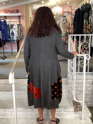 AD914M Knit Dot Patch Dress in Mix by Alembika