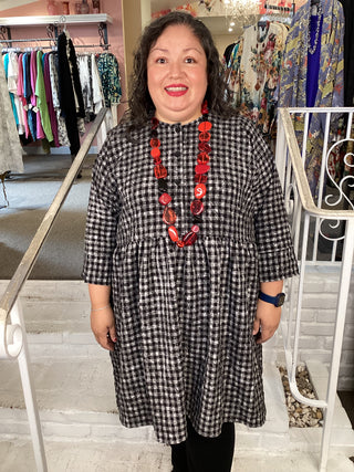 GT1592 Check B&W Dress
