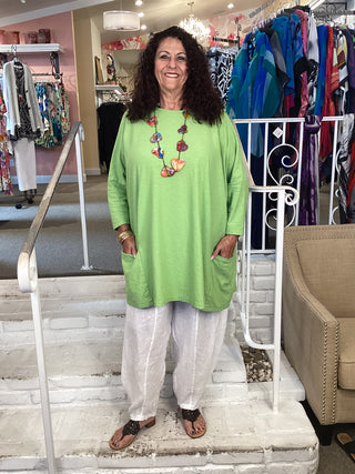 COTTON 2 PKT TUNIC - VERDE