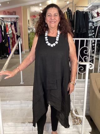 LAYERS TANK DRESS - BLACK