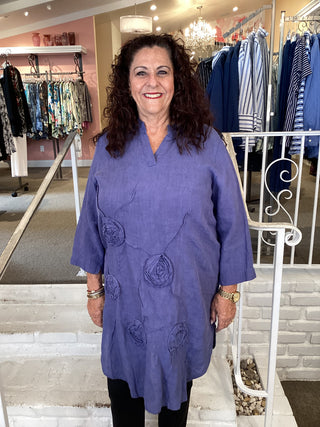 LINEN TUNIC - DENIM BLUE