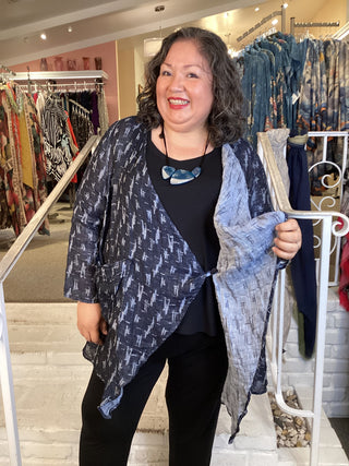 DOUBLE LAYER JACKET - NAVY