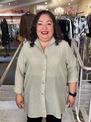 STRIPE SHIRT - OLIVE