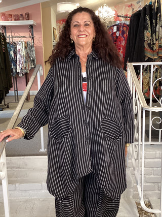 BUTTON TUNIC - BLACK