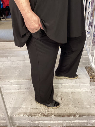 STRAIGHT LEG ANKLE PANT- BLACK