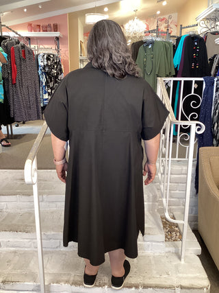 COAT DRESS - BLACK