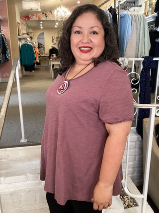 S/S TEE TOP - GREYLILAC