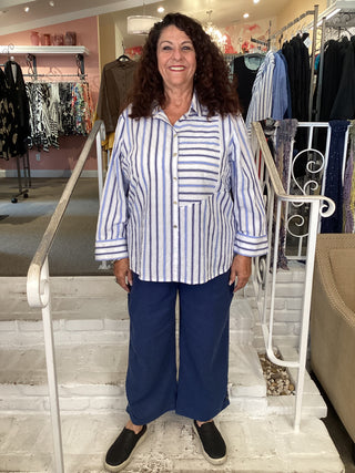 MONTAUK STRIPE SHIRT - SKY
