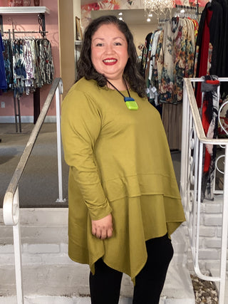 Asymmetric Pullover - Olive
