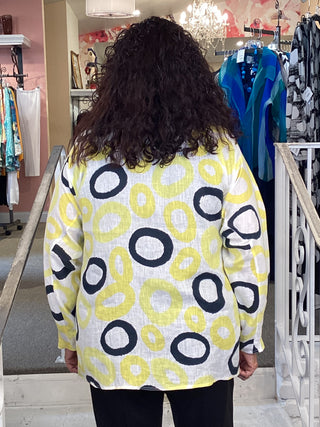 Issey Top - Yellow/Black Circles