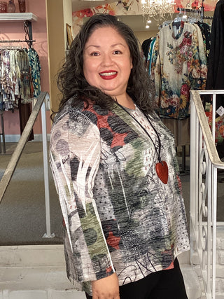 Hi-Low Burnout V Top - Polka Dot