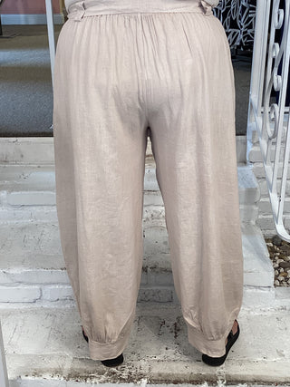 LINEN 4 POCKET PANT - BEIGE