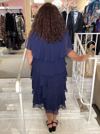 TIER SHORT DRESS - NAVY