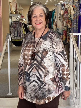 3/4 SLV BURNOUT TOP - NOMADIC