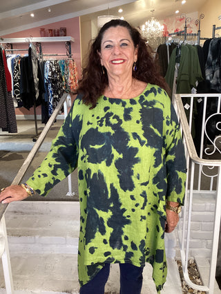 ANNIKA TIE-DYE TOP - KIWI
