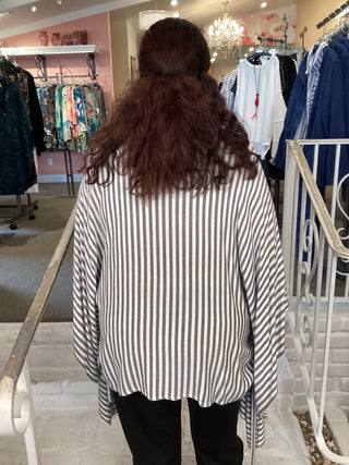 Stripe Poncho - Natural