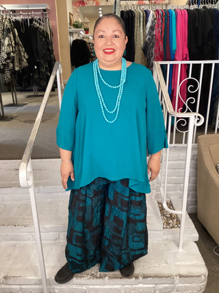 CRINKLE PUNTO PANT - JADE