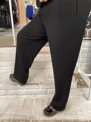 BOUCLE TAPER PANT - BLACK