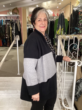 SELTIC SWEATER Cardigan - BLK CHARCOAL