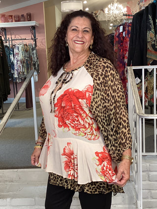 ET337F TIED FLORALL TUNIC