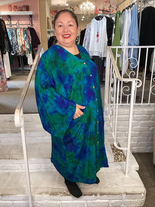 223 CREPE GAIA DUSTER DRESS