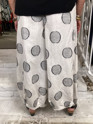 BARREL PANT - WHITE DOT