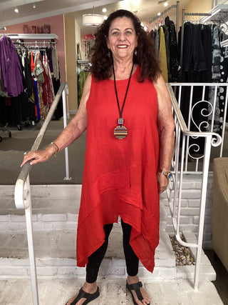 LAYERS TANK DRESS - RED