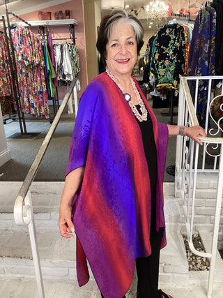 RUANA - GORGETTE VIOLET/RED
