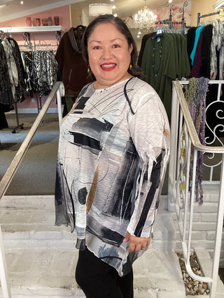 CONTRAST TUNIC - TANGO