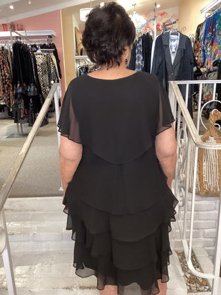 TIER SHORT DRESS - BLACK