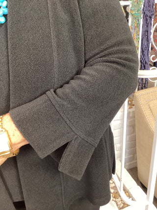 1 BUTTON BOUCLE JACKET- BLACK
