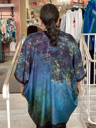 Silk Long Kimono - Lagoon