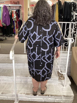 GEO TUNIC DRESS - BLACK