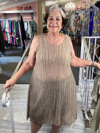 AT1525 Tank Dress - Taupe