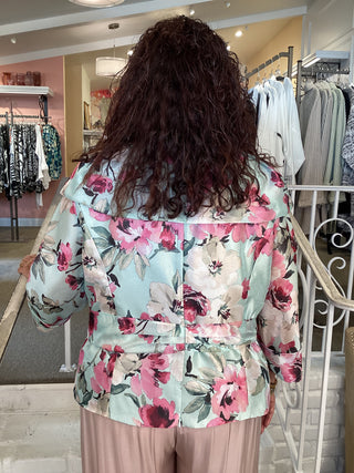 MINT PRINT PORTRAIT BLOUSE