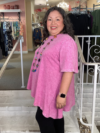 ASYMMETRIC TUNIC - MAGENTA