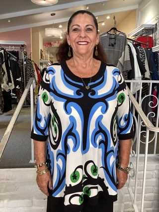 BANDED TUNIC - BLACK SURI