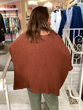 ROZA 2 POCKET TOP - TOBACCO