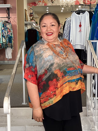Silk Overlay Top - Glade