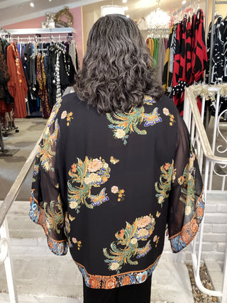 SILK TUNIC -BUTTERLY FLOWERS