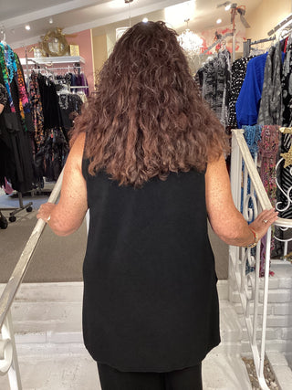 LONG BOUCLE A-LINE TANK - BLAC
