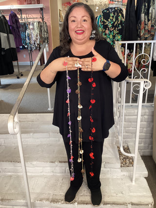 HAND CROCHET FLORAL LARIAT