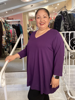 MIA V NECK TOP - ROYAL