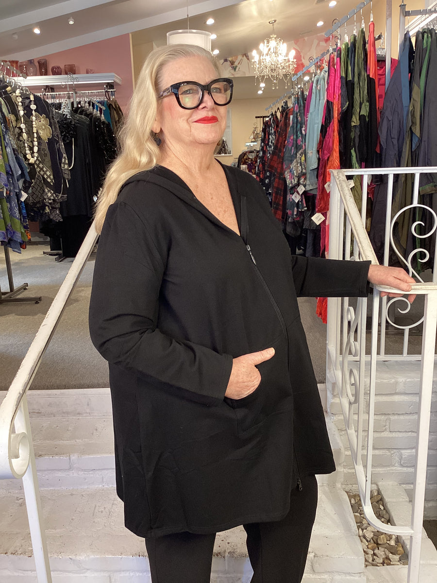 CORTES ZIP HOODIE JACKET BLACK Abundance Plus Size Boutique cortes-zip-hoodie-jacket-black-abundance-plus-size-boutique