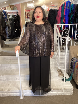 CAPED TUNIC - BLACK & GOLD
